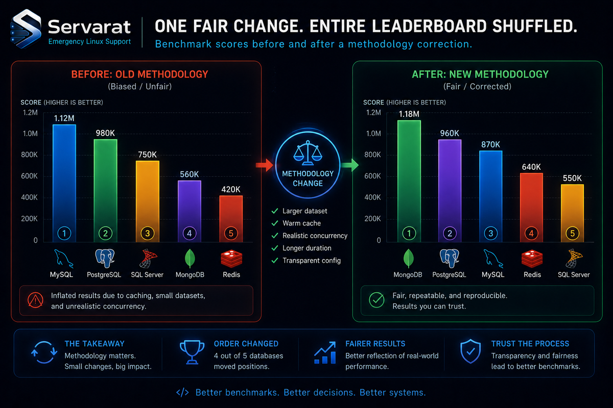 How One Fair Tweak Can Flip a Database Benchmark Leaderboard