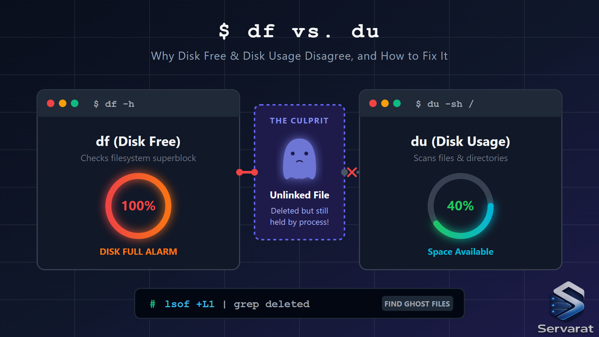 Linux Disk Full: Why df and du Disagree, and How to Fix It
