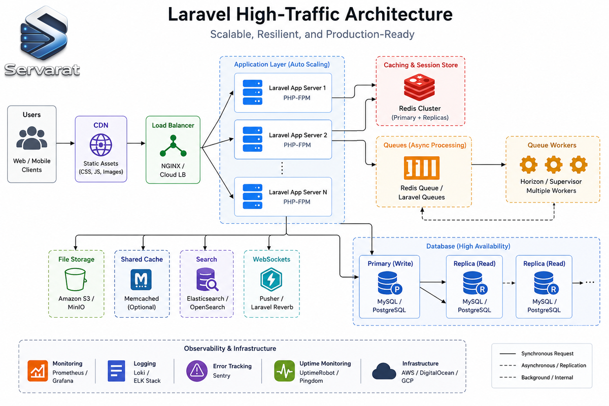 How to Scale Laravel Applications for High-Traffic Production Systems