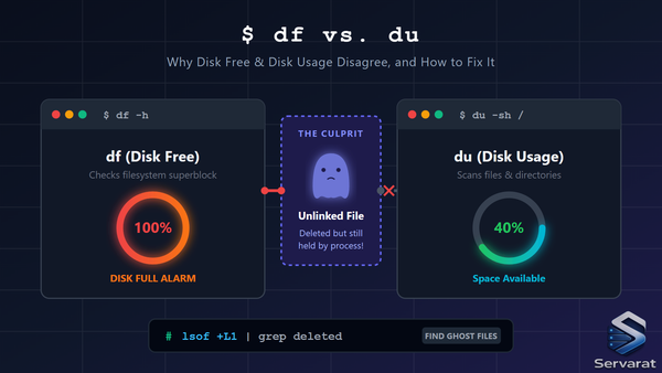 Linux Disk Full: Why df and du Disagree, and How to Fix It